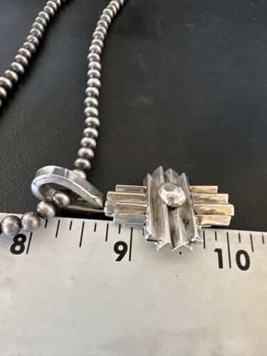 Men's Zia Pendant Necklace | Navajo Pearls | Sterling Silver | Authentic Native American Handmade | 16424