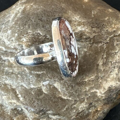 Men's Women's Wild Horse Turquoise Ring | Navajo Sterling Silver | Sz 8 | Authentic Native American Handmade | 17356