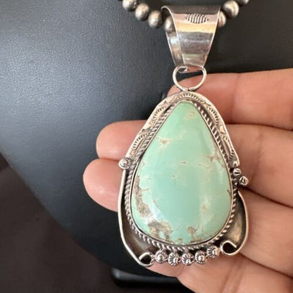 Women's Royston Turquoise Pendant Necklace | Navajo Pearls | Sterling Silver | 17061