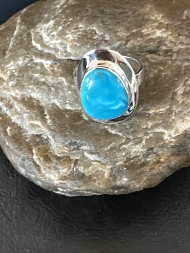Sterling Silver Blue Kingman Turquoise Ring | Sz 7 | 17594 - Masha USA