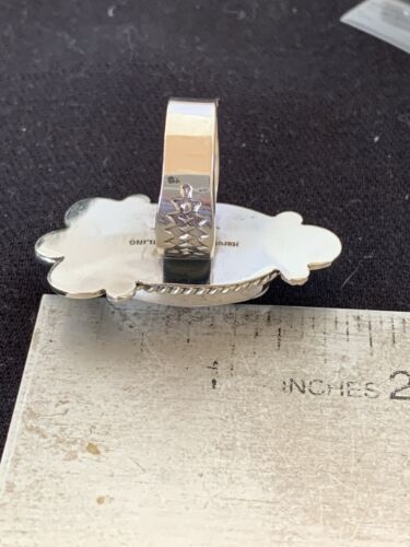 Southwestern Men's White Buffalo Turquoise Ring | Sterling Silver | Sz 10 | 433