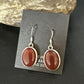 Navajo Burgundy Carnelian Dangle Earrings | Sterling Silver | Authentic Native American Handmade | 14927