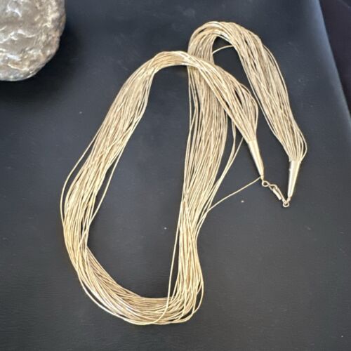 Gold Filled Heishi Tubes Necklace | 50 Strand | Liquid Sterling Silver | 30" | 17393