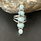 Navajo Blue Larimar Cluster Ring | Authentic Native American Sterling Silver | Multi-Stone | Sz 7.5 | 15978