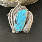 Old Pawn Men's Blue Kingman Turquoise Ring | Navajo Sterling Silver | Sz 10 | 15520