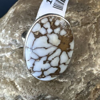 Men's and Women's Wild Horse Turquoise Ring | Navajo Sterling Silver | Sz 8.5 | 10494