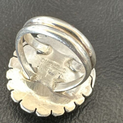 Navajo Orange Spiny Oyster Ring | Sterling Silver | Sz 6.5 | Authentic Native American Handmade | 16465
