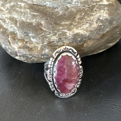 Navajo Purple Spiny Oyster Ring | Sterling Silver | Sz 10.5 | Authentic Native American Handmade | 16478