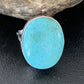 Men's Navajo Blue Kingman Turquoise Ring | Sterling Silver Oval | Sz 10 | 14885