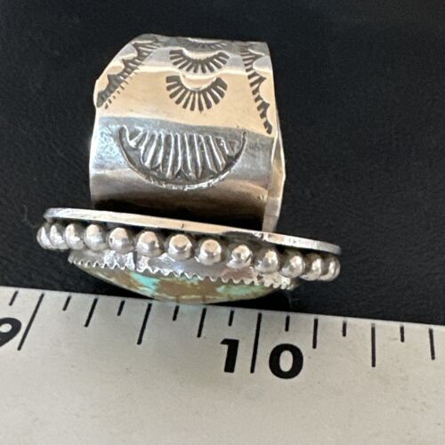 Navajo Blue #8 Turquoise Ring | Sterling Silver | Sz 10 | Authentic Native American Handmade | 15890 - Masha USA
