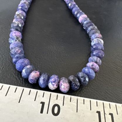 Navajo Rare Faceted Purple Sugilite Bead Necklace | Sterling Silver | 20" | Authentic Native American Handmade | 16452