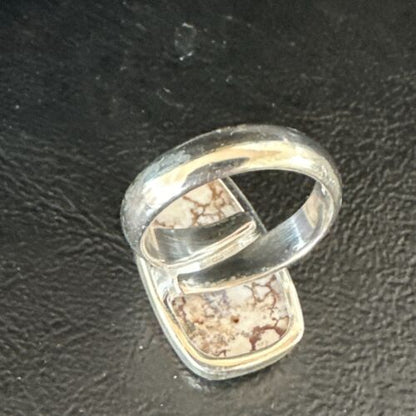 Men's Women's Wild Horse Turquoise Ring | Navajo Sterling Silver | Sz 7 | Authentic Native American Handmade | 17283