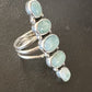 Navajo Blue Larimar Cluster Ring | Authentic Native American Sterling Silver | Multi-Stone | Sz 7.5 | 15978