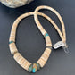 Authentic Navajo Sterling Silver & Turquoise Necklace | Native American Old Pawn Shell | 20" | 10683