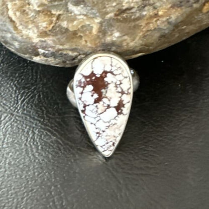 Navajo Wild Horse Turquoise Ring | Sterling Silver | Sz 7 | Authentic Native American Handmade | 17366