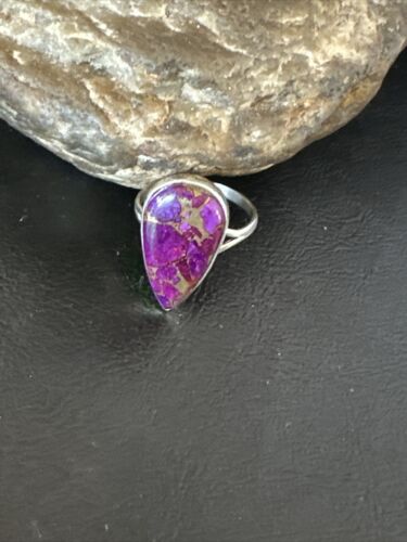 Southwestern Navajo Purple Mojave Turquoise Ring | Sterling Silver | Sz 10 | 15610