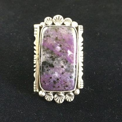 Native American Navajo Purple Charoite Ring | Sterling Silver | Sz 7.75 | 10101
