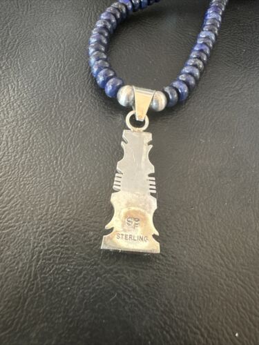 Navajo Opal, Lapis & Turquoise Pendant Necklace | Sterling Silver | Authentic Native American Handmade | 15637