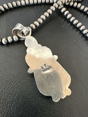 Navajo Blue Kingman Turquoise Wild Horse Pendant Necklace | Sterling Silver | Authentic Native American Handmade | 17222