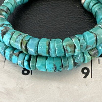 Navajo Turquoise Heishi Bracelet | Stainless Steel Memory Wire | 6mm | Authentic Native American Handmade | 17612