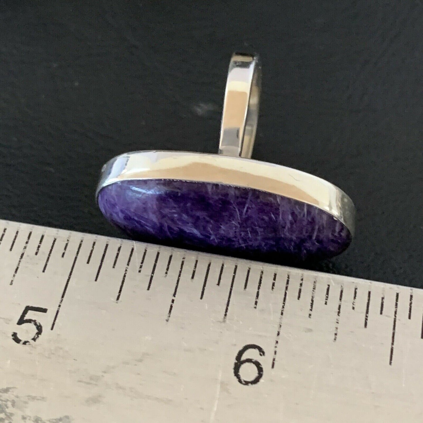Navajo Purple Charoite Adjustable Ring | Sterling Silver | Sz 8 | Authentic Native American Handmade | 10520