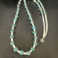 Men's Santo Domingo Blue Turquoise White Shell Necklace | 32" | Round Bead | 16004