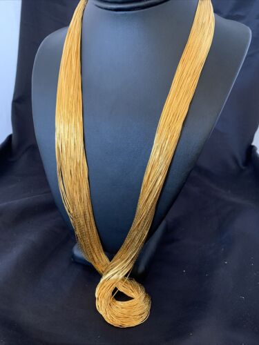 Navajo Gold Filled Heishi Tubes | 100 Strand Liquid Sterling Silver Necklace 21" | 17173