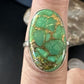 Navajo Green Mojave Turquoise Ring | Sterling Silver | Sz 8 | Authentic Native American Handmade | 15589