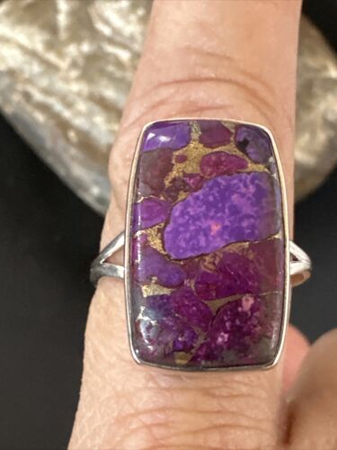 Southwestern Navajo Purple Mojave Turquoise Ring | Sterling Silver | Sz 10 | 15608