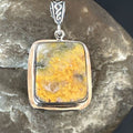 Navajo Bumblebee Jasper Pendant Necklace | Sterling Silver | Authentic Native American Handmade | 15966