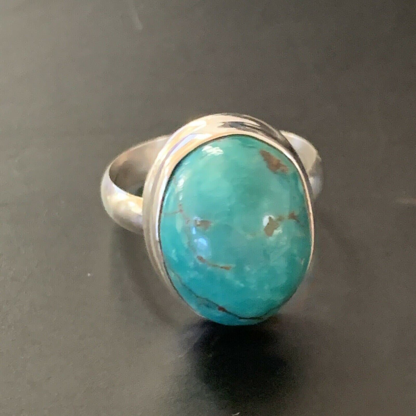 Navajo Spiderweb Blue Turquoise Ring | Sterling Silver | Sz 6 | Authentic Native American Handmade | 11429