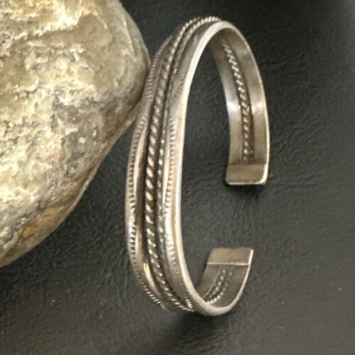 Children's Stamped Cuff Bracelet | Navajo Sterling Silver | Authentic Native American Handmade | 16970