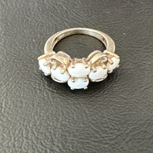 Navajo White Opal Multi-Stone Ring | Authentic Native American Sterling Silver | Multi-Stone | Sz 7 | 17157