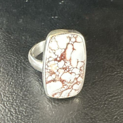 Men's Women's Wild Horse Turquoise Ring | Navajo Sterling Silver | Sz 7 | Authentic Native American Handmade | 17283