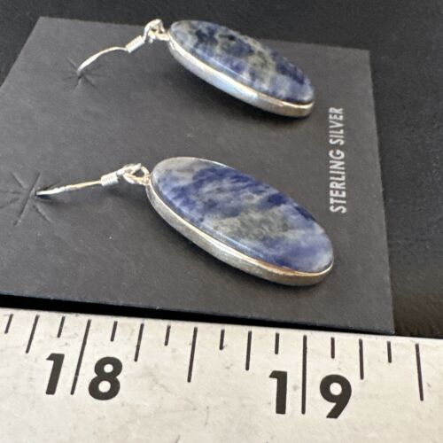 Blue Denim Lapis Dangle Earrings | Sterling Silver | 1" | 15808
