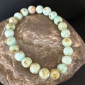 Women's Green Turquoise Stretch Bracelet | 8mm Stone | 7" | Authentic Native American Handmade | 15243