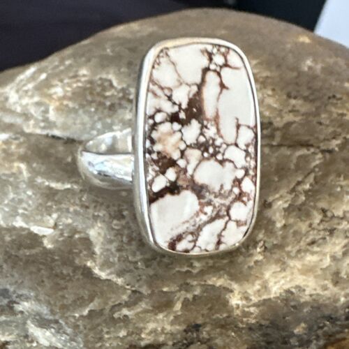Men's Women's Wild Horse Turquoise Ring | Navajo Sterling Silver | Sz 7 | Authentic Native American Handmade | 17283