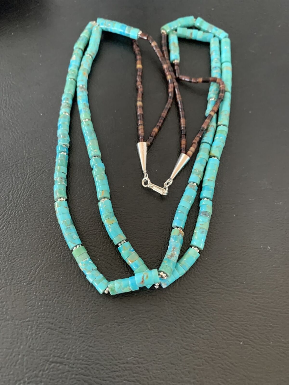 Navajo Turquoise Heishi Shell Necklace | Sterling Silver 5mm | 20" | Authentic Native American Handmade | 02157
