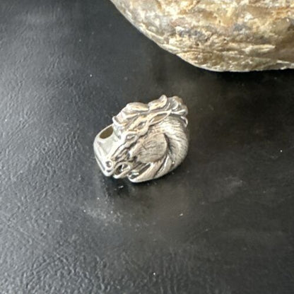 Men's Horsehead Ring | Navajo Sterling Silver | Sz 8 | Authentic Native American Handmade | 15382