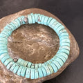 Navajo Turquoise Heishi Bracelet | Stainless Steel Memory Wire | Authentic Native American Handmade | 17610