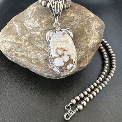 Navajo Wild Horse Necklace Pendant | Sterling Silver | Authentic Native American Handmade | 16944