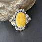 Navajo Yellow Bumble Bee Jasper Ring | Sterling Silver | Sz 10 | Authentic Native American Handmade | 14949