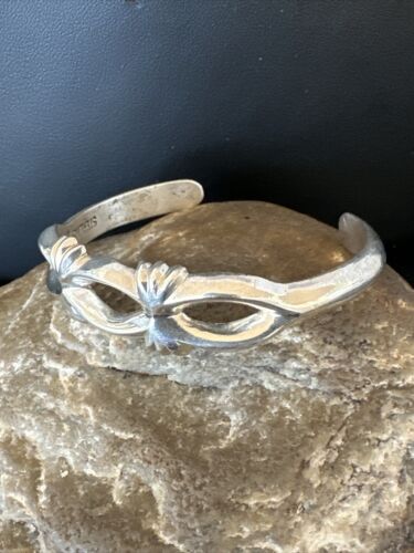 Navajo Tufa Cast Cuff Bracelet | Sterling Silver | Authentic Native American Handmade | 17219