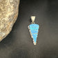 Arrowhead Blue Opal Inlay Pendant Necklace | Navajo Sterling Silver | Authentic Native American Jewelry | 15676