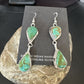 Navajo Green Royston Turquoise Dangle Earrings | Sterling Silver | Authentic Native American Handmade | 16493