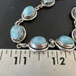 Navajo Blue Larimar Bracelet | Sterling Silver Link | 8" | Authentic Native American Handmade | 16076