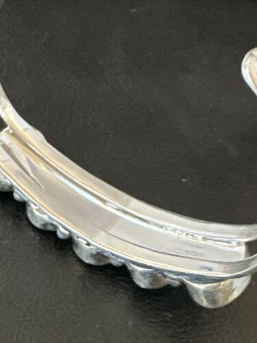 Women's Blue Turquoise 5-Stone Cuff Bracelet | Navajo Sterling Silver | Authentic Native American Jewelry | 16281
