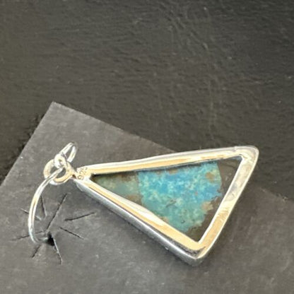 Navajo Blue Turquoise Dangle Earrings | Sterling Silver | 1" | Authentic Native American Handmade | 15801