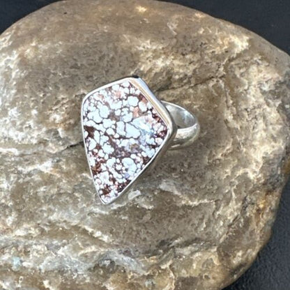 Men's & Women's Wild Horse Turquoise Ring | Navajo Sterling Silver | Sz 7 | Authentic Native American Handmade | 17259
