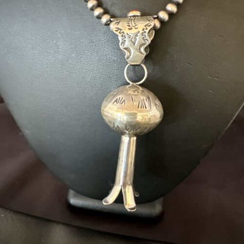 Native American Navajo Sterling Silver Necklace | 3.5" Naja Pendant | 20" | 16480